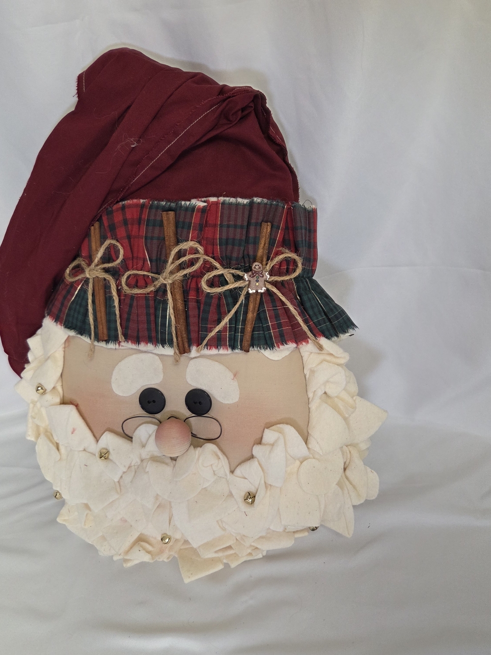 Handmade Santa Face Primitive Wall Hanging